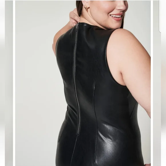 SPANX Leather-Like Sleeveless Sheath Dress